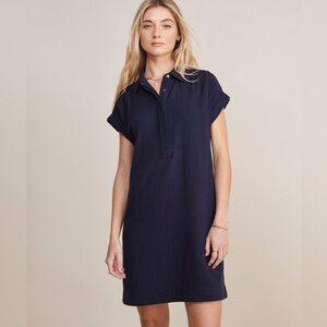 Vineyard Vines Dark Blue Margo Gauze Shirtdress
